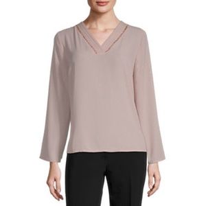 Liz Claiborne dusty rose and gold blouse
